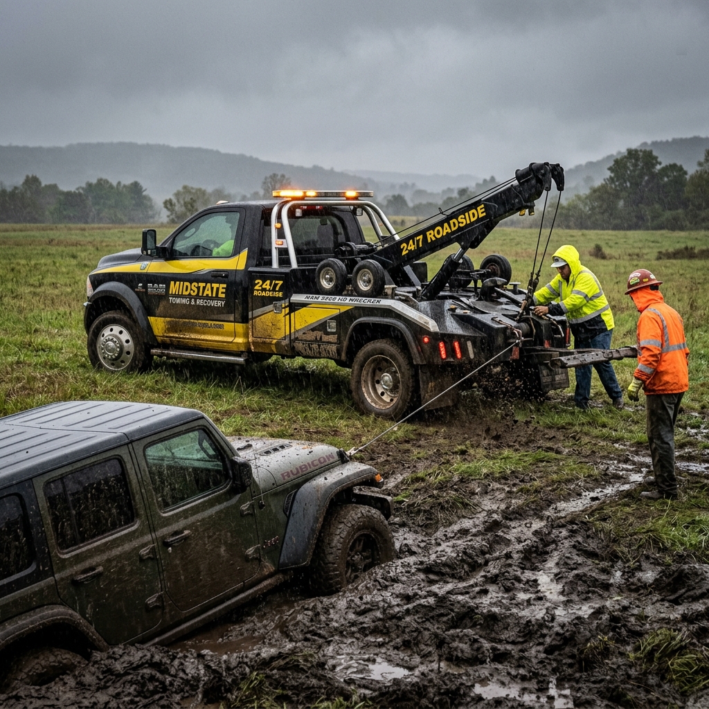 Winch Outs: How Professional Towing Recovers Stuck Vehicles